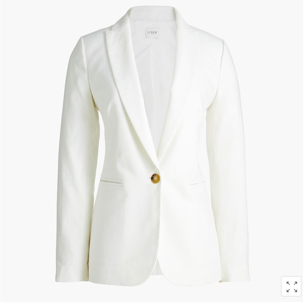 NWT J.Crew Linen-cotton Holland blazer White sz 10
